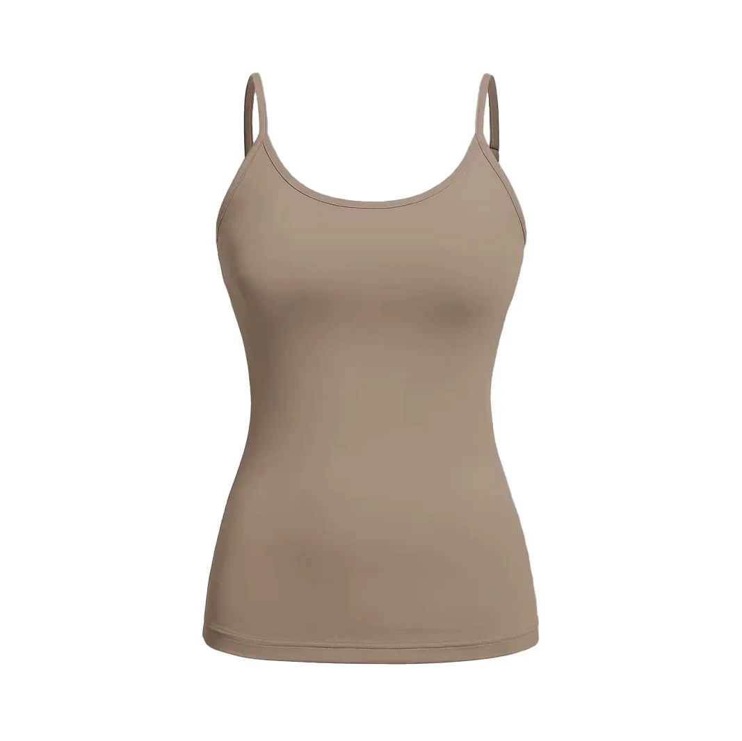 Summer for Women Tank Top Strap Slim Top Fashion Versatile Casual Breathable Micro Elastic Fabric Sleeveless Strap Top