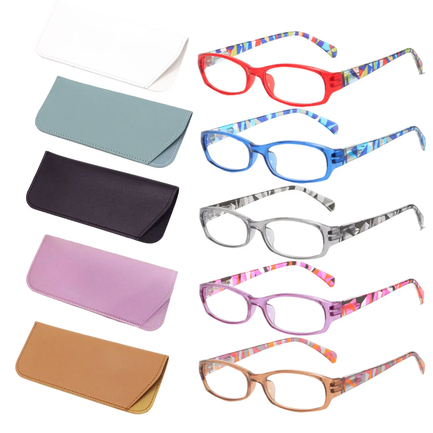 

5 pack Reading Glasses for Women Fashion Readers for Women Men Spring Hinge Eye Glasses, Blue Light Reading Glasses