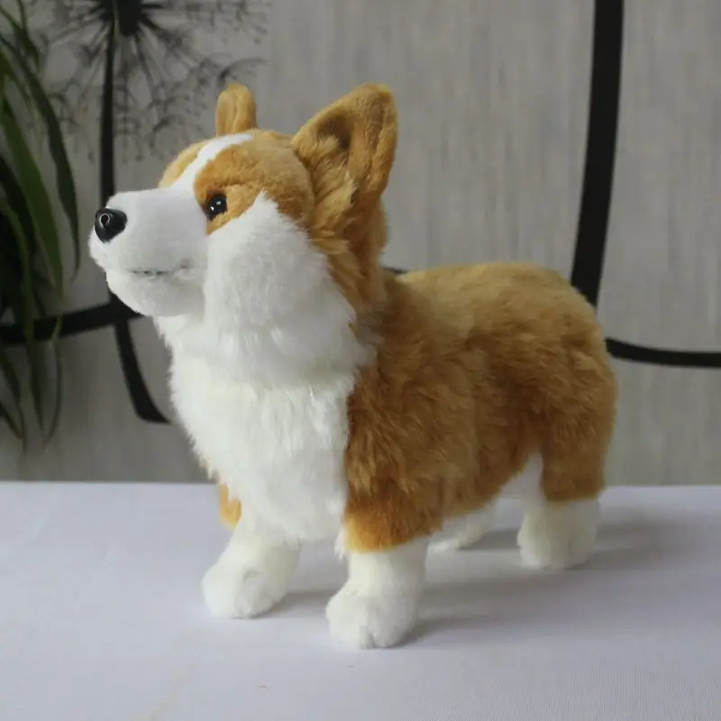 new simulation stuffed Welsh-Corgi dog toy high quality dog doll gift about 30x23cm