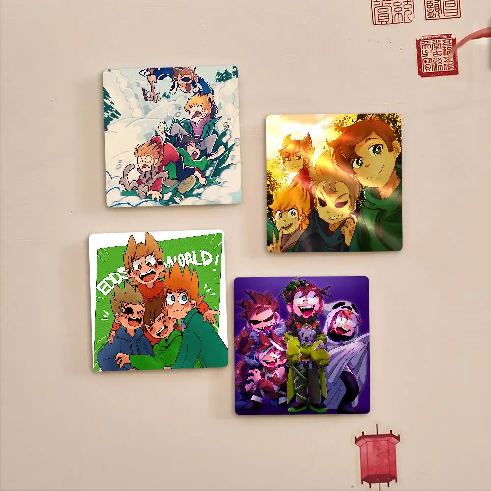 Animated E-Eddsworld Magnet Personalized Fridge Magnet Square Shape Fridge Refrigerator Wall Door Decoration