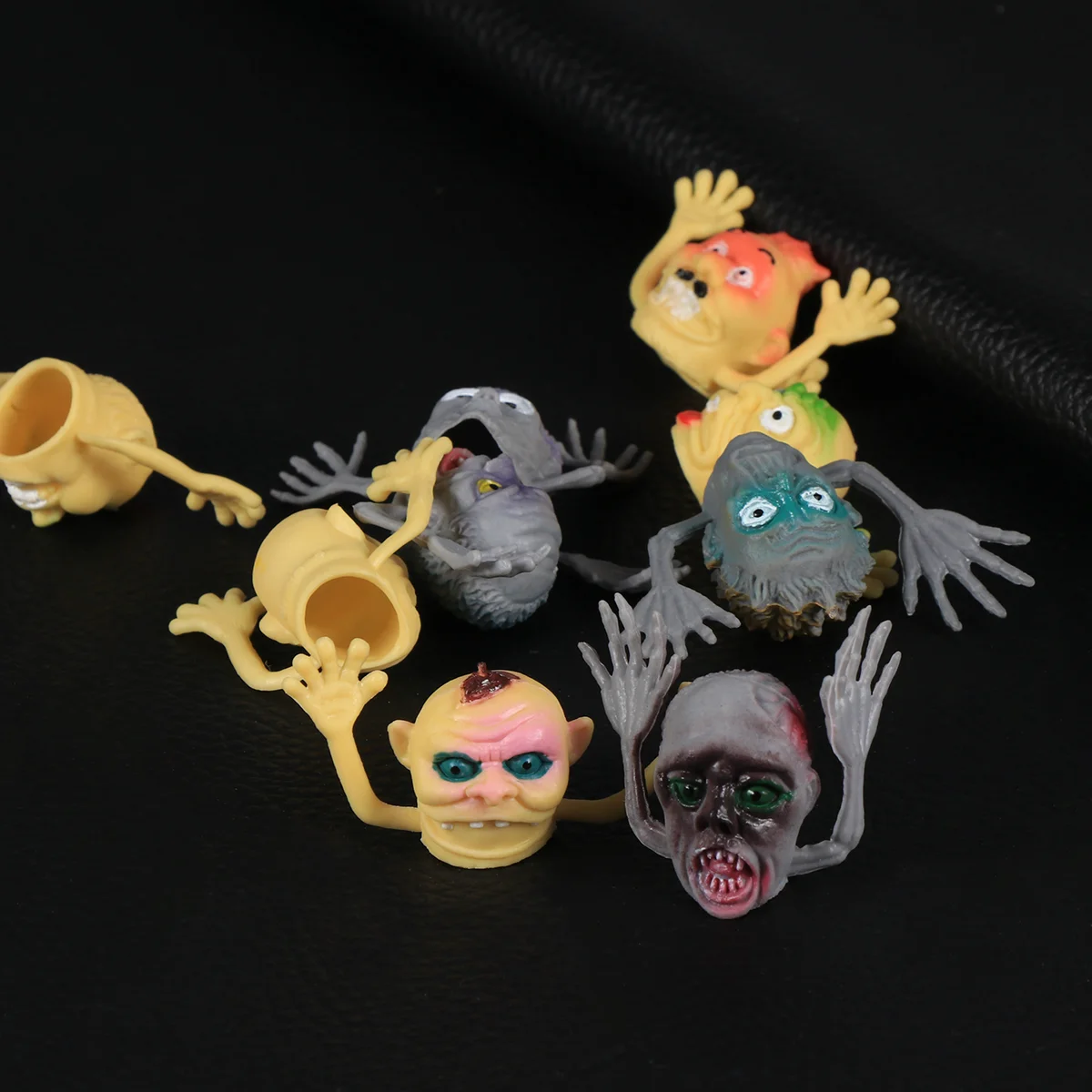 10 stks Grappige Halloween Ghost Head Zombie Vinger Head Set Vinger Speelgoed Vingerpoppetjes Vinger Props Speelgoed Educatief Vinger