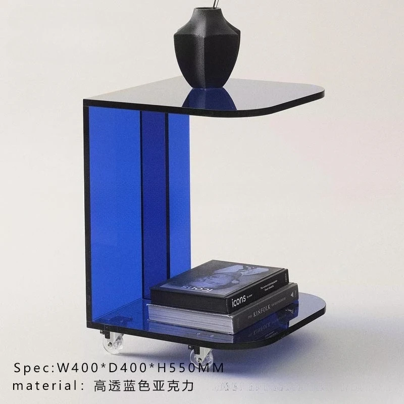 

Simple and Modern Transparent Acrylic Corner Few Small Apartment Living Room Household Sofa Edge Few Movable Bedside Storage