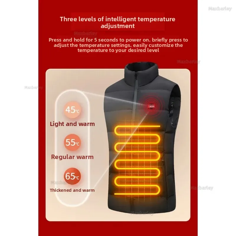 17 منطقة ساخنة سترة الرجال النساء الشتاء USB التحكم في درجة الحرارة الكهربائية صدرية 4-سرعة قابل للتعديل التدفئة جاكيت بلا إكمام