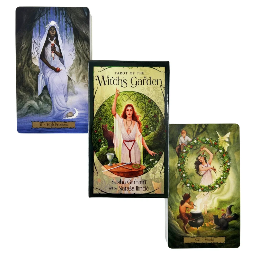 

Tarot of The Witch's Garden 78 Pcs Cards Manifestation and Magic Await You In The Witch's Garden Tarot Cards
