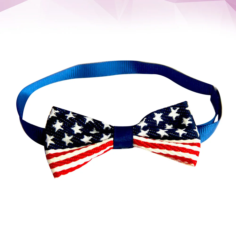 

4Pcs Pet Bow Tie Collar American Flag Pattern Comfortable Dog Cat Neck Accessory Fashion Puppy Decor Pet Supplies