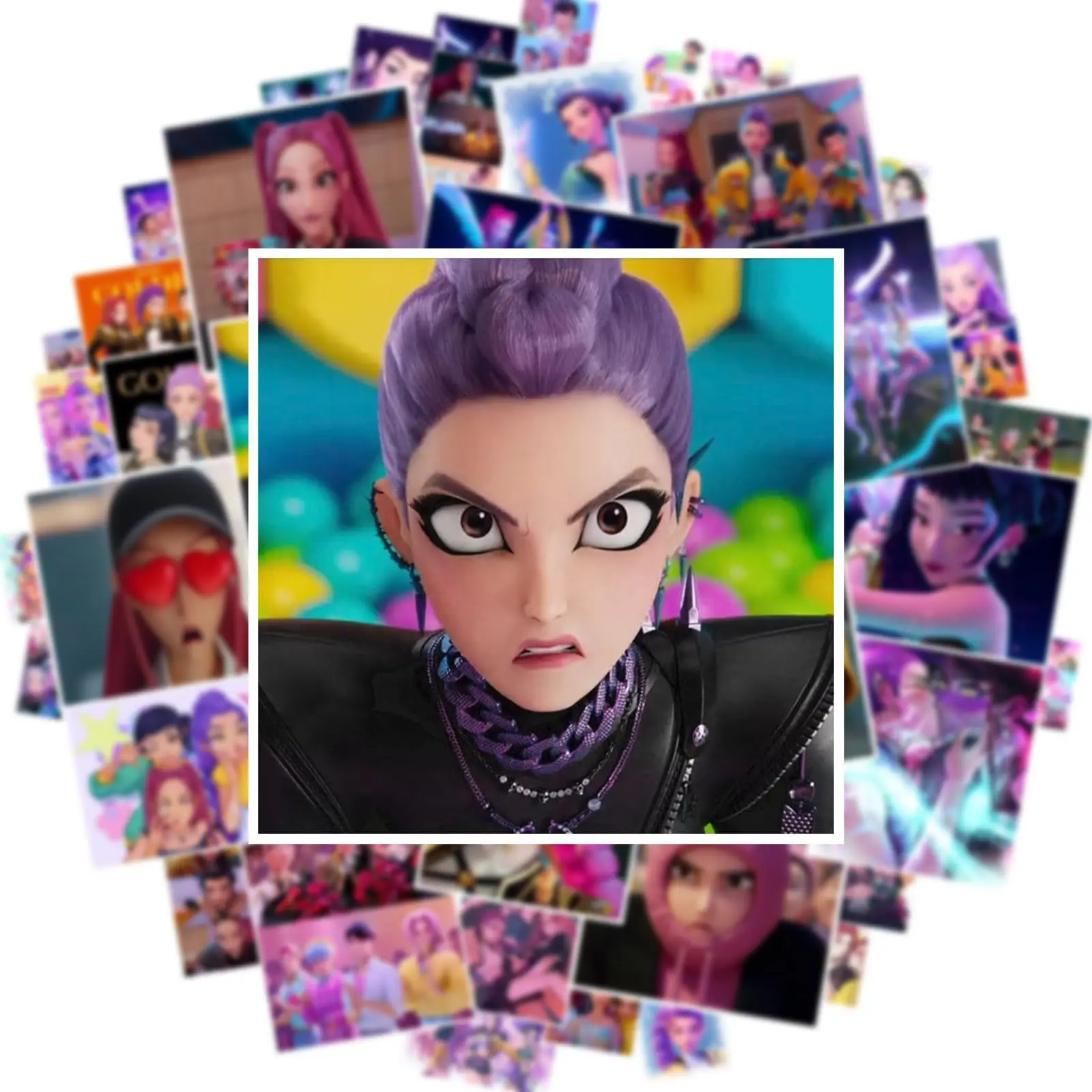 50 قطعة لطيف Kpop فيلم شيطان الصيادين هنتركس ساجا بنين ديربي النمر ملصقات مقاوم للماء شارات الفينيل لعبة كمبيوتر محمول هدايا أطفال