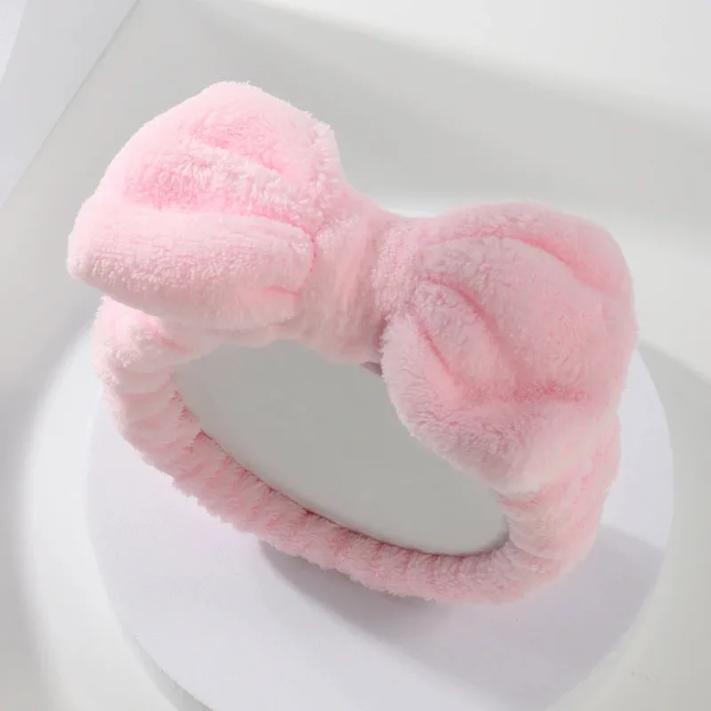 Bow Headband Wristband Set Towel Elastic Soft Washing Face Shower Make up Yoga Sports Skincare Headband for Women Girls 2026