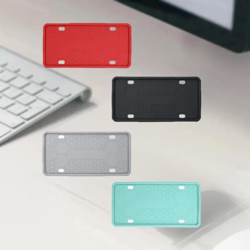 Silicone Black License Plate Frame Covers 2 Pack- Front Or Back Car Plate Bracket Holders. Rust-Proof, Rattle-Proof Accessories