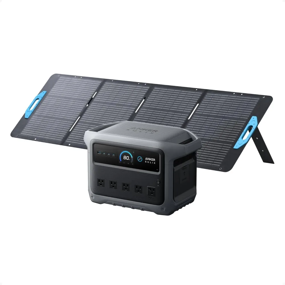 

Portable Power Station with 200W Solar Panel, 2,000W (Peak 3,000W) Solar Generator, Full Charge, Customized