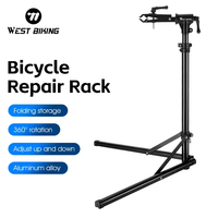 WEST BIKING Bike Repair Stand MTB Road Bicycle Maintenance Rack With Tool Tray Adjustable Foldable Display Bike Work Stand