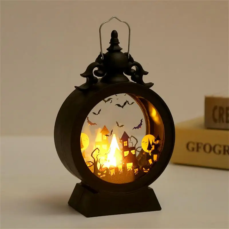 10/5/3/1PCS Halloween Decorative Indoor Lantern Halloween Desktop Vintage Lantern With LED Candle Portable Decoration For Party