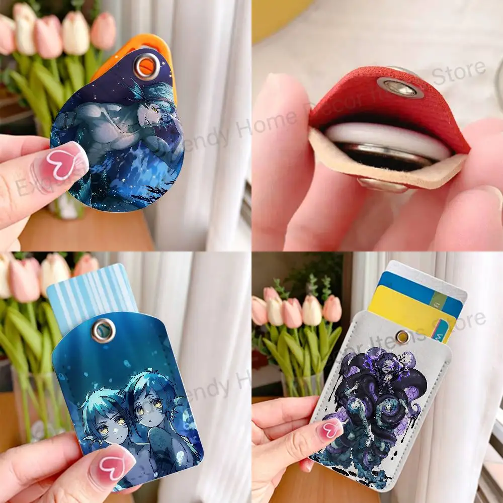 T-Twist Wonderland Floyd Jade Leech Cartoon Game Anime Leather Card Holder Can Store Access Control ID Card Subway Air Tag Case