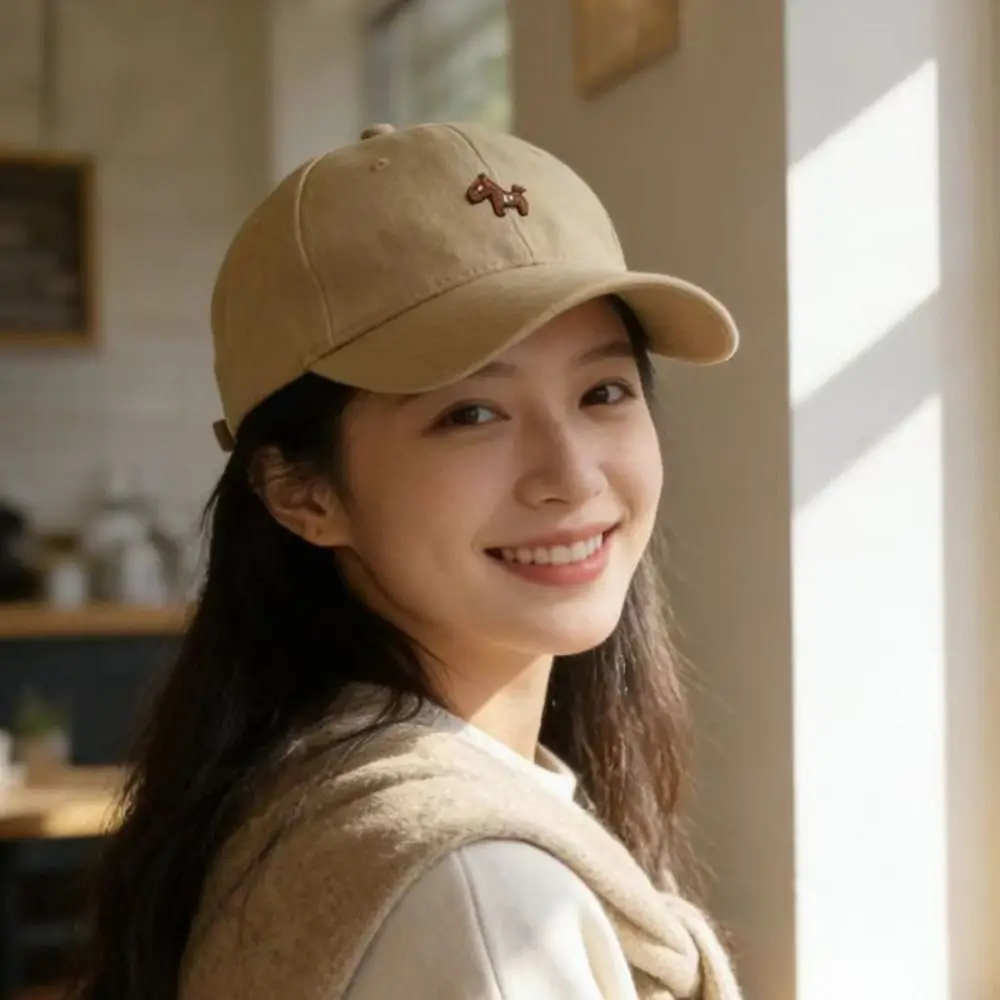 

Versatile Pony Baseball Cap Embroidered Cotton Peaked Cap Large Head Circumference Sunscreen Cap Men Women