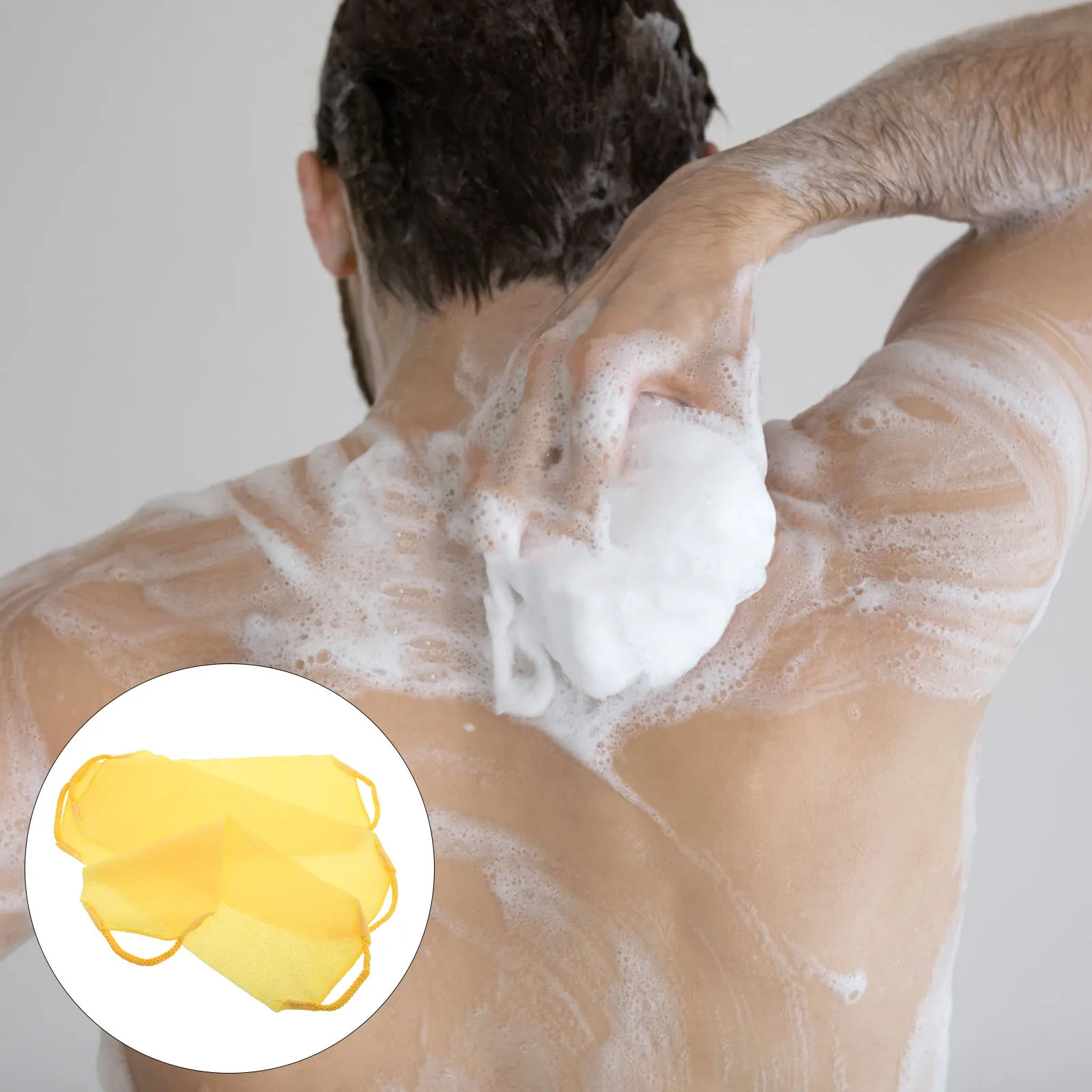 

3Pcs Back Scrubber Shower Exfoliating Body Wash Dual Layer Gentle Exfoliation Extended Reach Family Friendly Lightweight