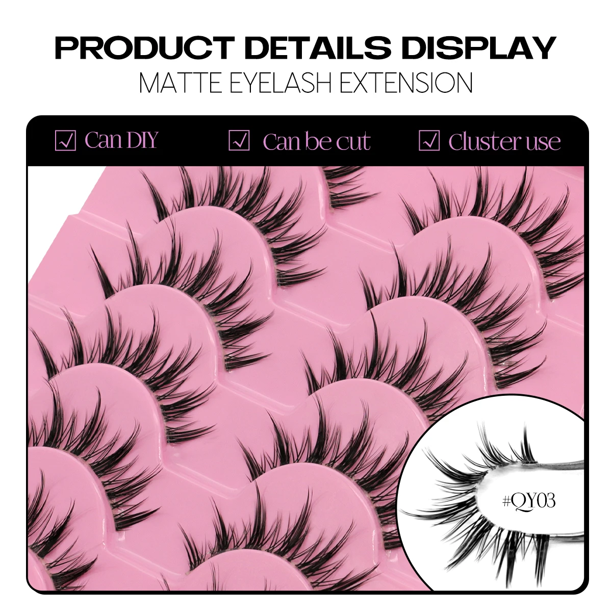 GROINNEYA 내추럴 인조 속눈썹, 3D 인조 밍크 속눈썹, 현실적인 소프트 크로스 속눈썹, 익스텐션 메이크업, 5 쌍, 6/7 쌍