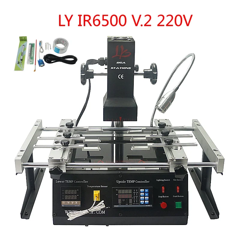 For 2300W Infrared BGA Rework Station IR6500 V.2 Sodering Machine Bga Reballing Jig Brush Scraper Glove Wick Tweezers