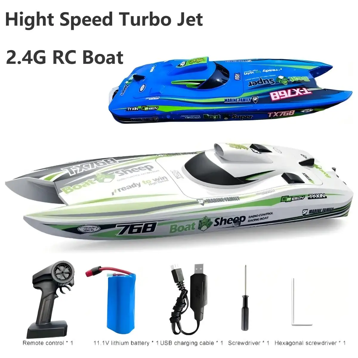 TX768 2.4G RC Boat Turbojet Brushless Motor High Speed Remote Control Boat Watercraft SpeedBoat Toys for Children Boys Gift