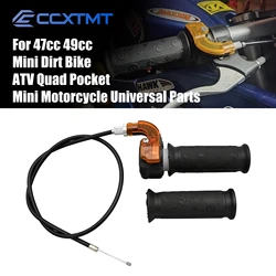 Rotary Throttle Accelerator Grip and Cable For 49cc 47cc Mini Motocross ATV Quad Pocket Mini Dirt Bike 22mm Handlebar Refit