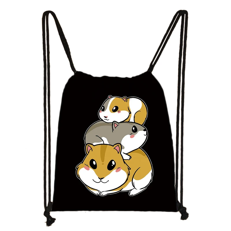 Cute Pet Guinea Pig Hamster Backpack Women Just a Girl Guinea Pigs Drawstring Bags Casual Storage Bag Shoes Holder Bookbags Gift