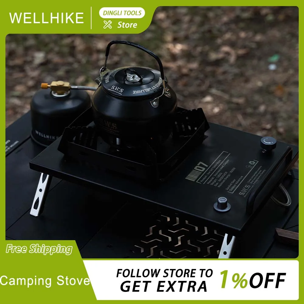 プレセール WELLHIKE アウトドア キャンプ ストーブ Igt デスクトップ ポータブル折りたたみピクニック ストーブ カスタマイズされたステンレス鋼のデュアルユース ガス ストーブ