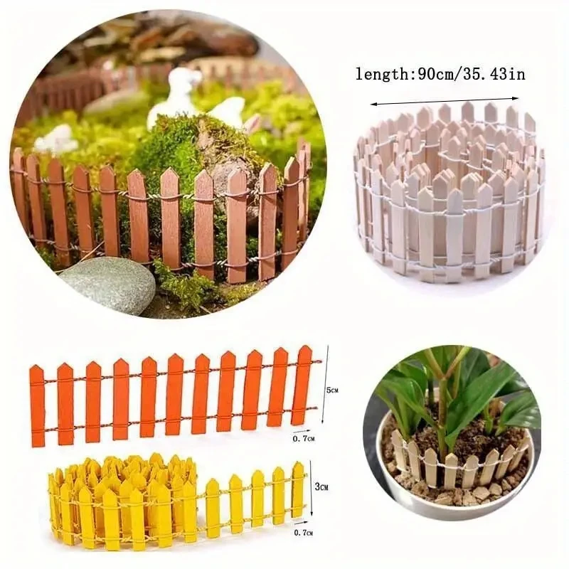 Garden decoration micro landscape small ornaments fleshy wooden fence 90cm cm fence extended mini fence landscaping tools