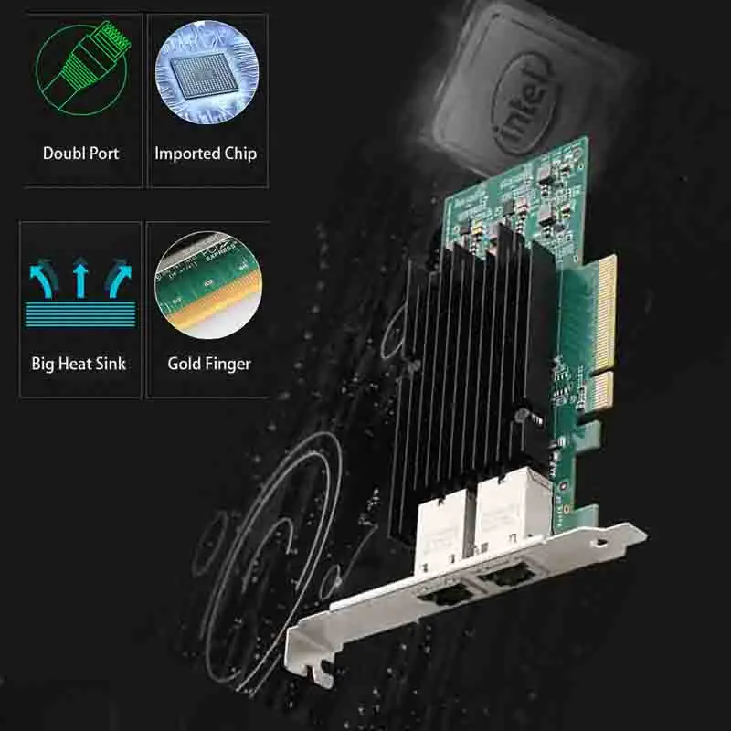 

10 Gigabit Server network card Ethernet RJ-45 LAN Adapter computer accessories gaming adaptive Game PCIE Card Lan Card adapter