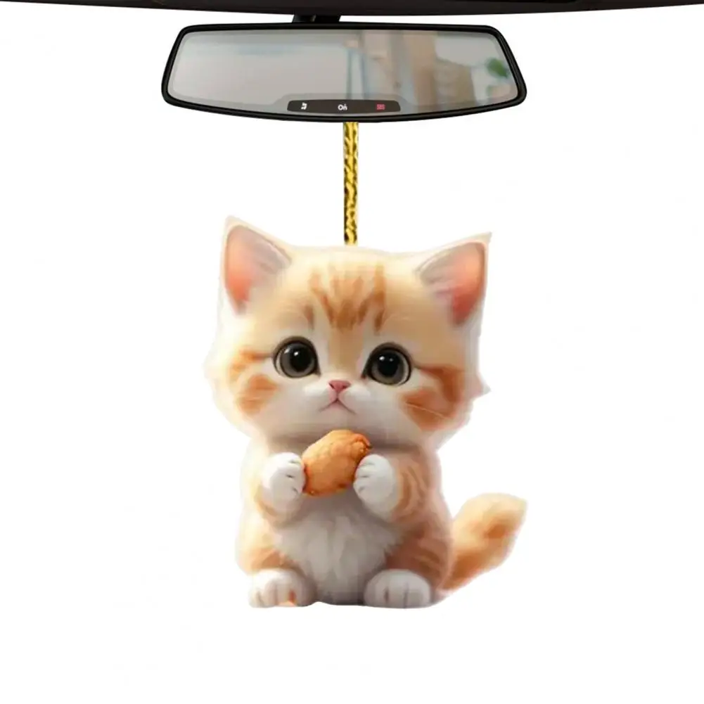 

Автомобильный орнамент с котенком, автомобильный аксессуар с котенком, акриловый кулон с котом, автомобильное зеркало заднего вида, подвеска на рождественскую елку для дома