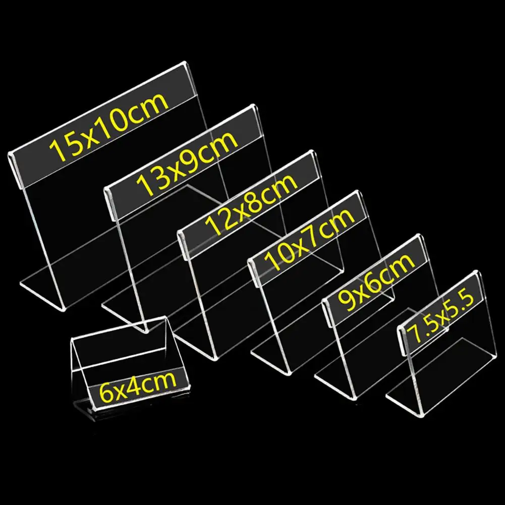 Acrylic Display Holder Clear Paper Card Holder Multi-function Transparent Plastic For Meeting Desk Sign Labels Frame Price Tag P