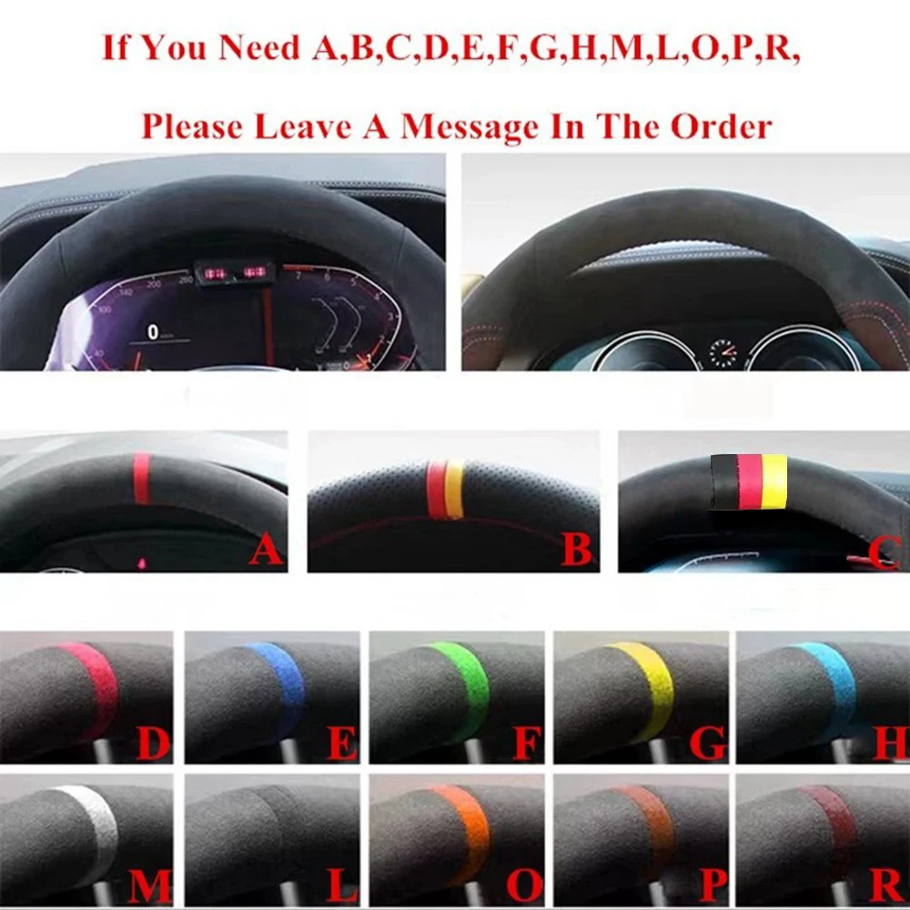 Black Car Steering Wheel Cover DIY Microfiber Leather For BMW M Sport E46 330i 330Ci E39 540i 525i 530i M3 E46 Auto Accessories