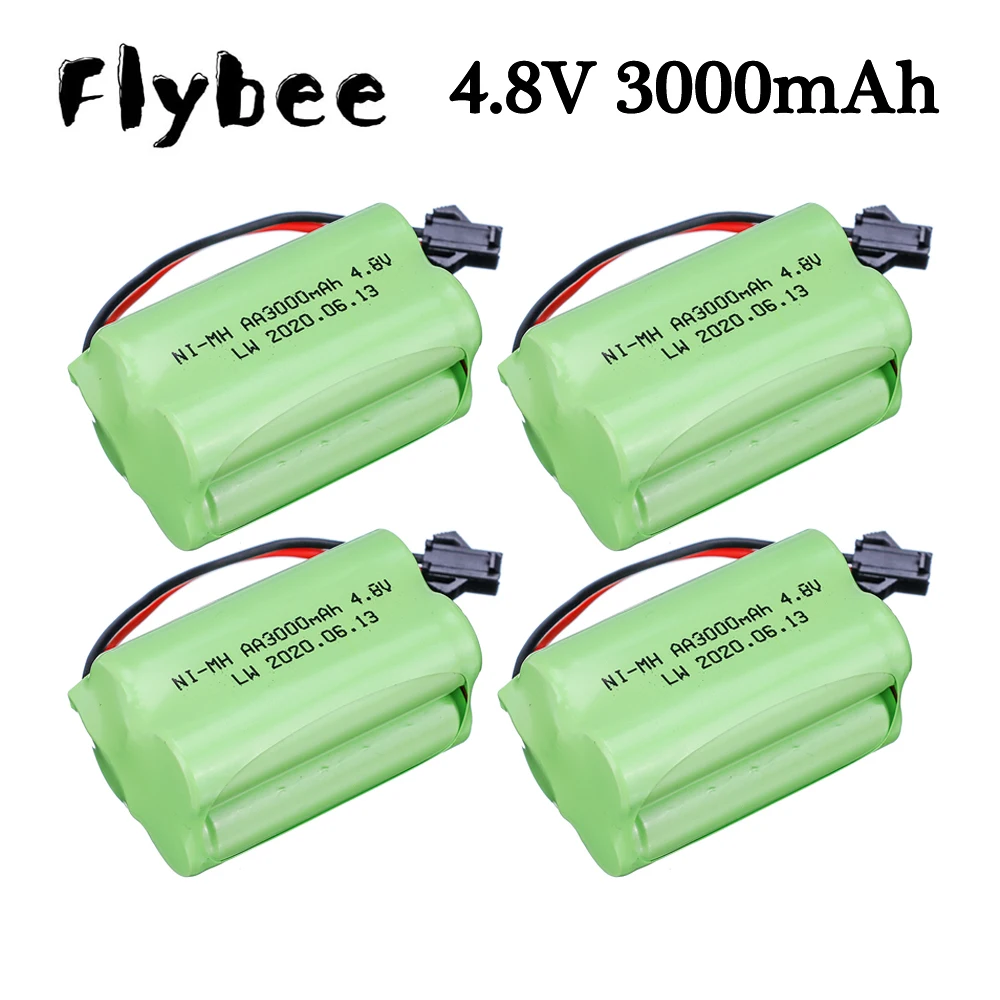 

4.8V 3000mAh NIMH Battery For Rc Toys Cars Trucks RC Tanks Robots Boat Toy Battery AA 4.8v Rechargeable Battery Pack wholesale