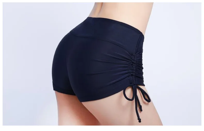 Women's Bikini Swimwear Bottoms Anti-Exposure Boy Shorts Sports Yoga Beach Shorts With Drawstring 2 Pieces Tankini Swimsuits Wom