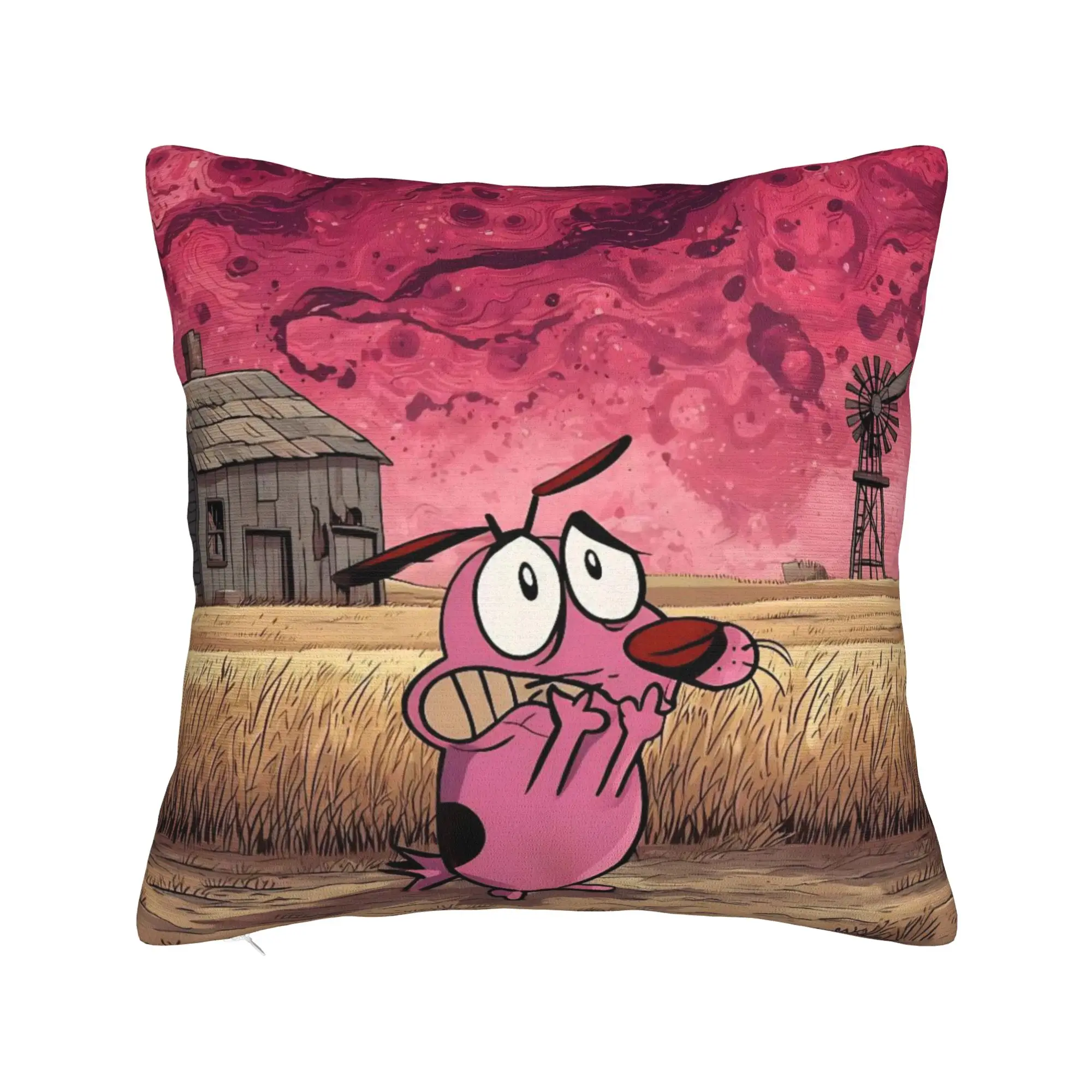 Decorative Pillowcase Courage the Cowardly Dog-D Merch Living Room  Pillow Case Cover Zippered Multiple Sizes