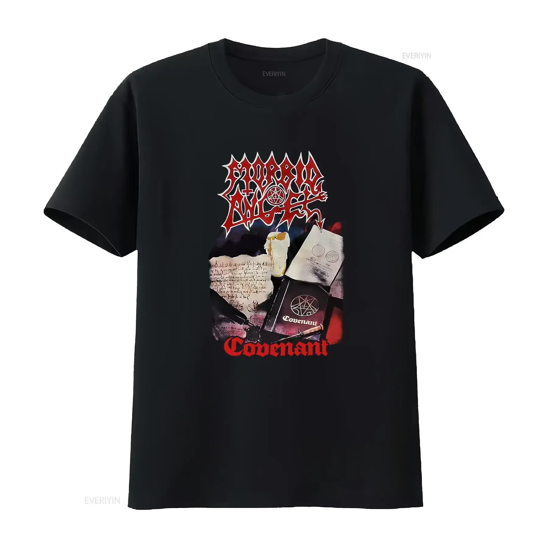Morbid Angel Covenant Heavy Death Metal Band T Shirt P87134 vintage Washed Casual graphic Stylish fashion streetwear Slightly