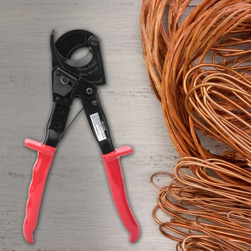 

HS-325A Ratchet Cable Cutter Insulated HCS Copper Aluminum Cutting Tool 240mm (HS-325A )
