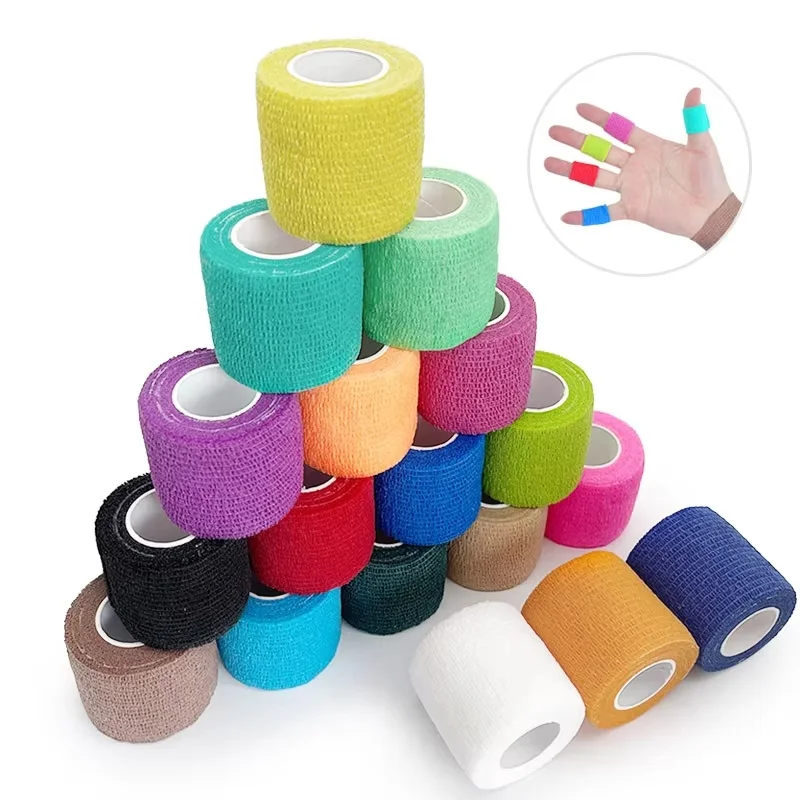 Colorful Athletic Wrap Tape Self Adhesive Elastic Bandage Medical Elastoplast Sports Protector Knee Finger Ankle Palm Shoulder