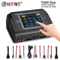 HTRC Lipo Charger T240/T400 DUO AC 150W DC 240W 10A Touch Screen Dual Channel Battery Balance Charger Discharger For RC Toys