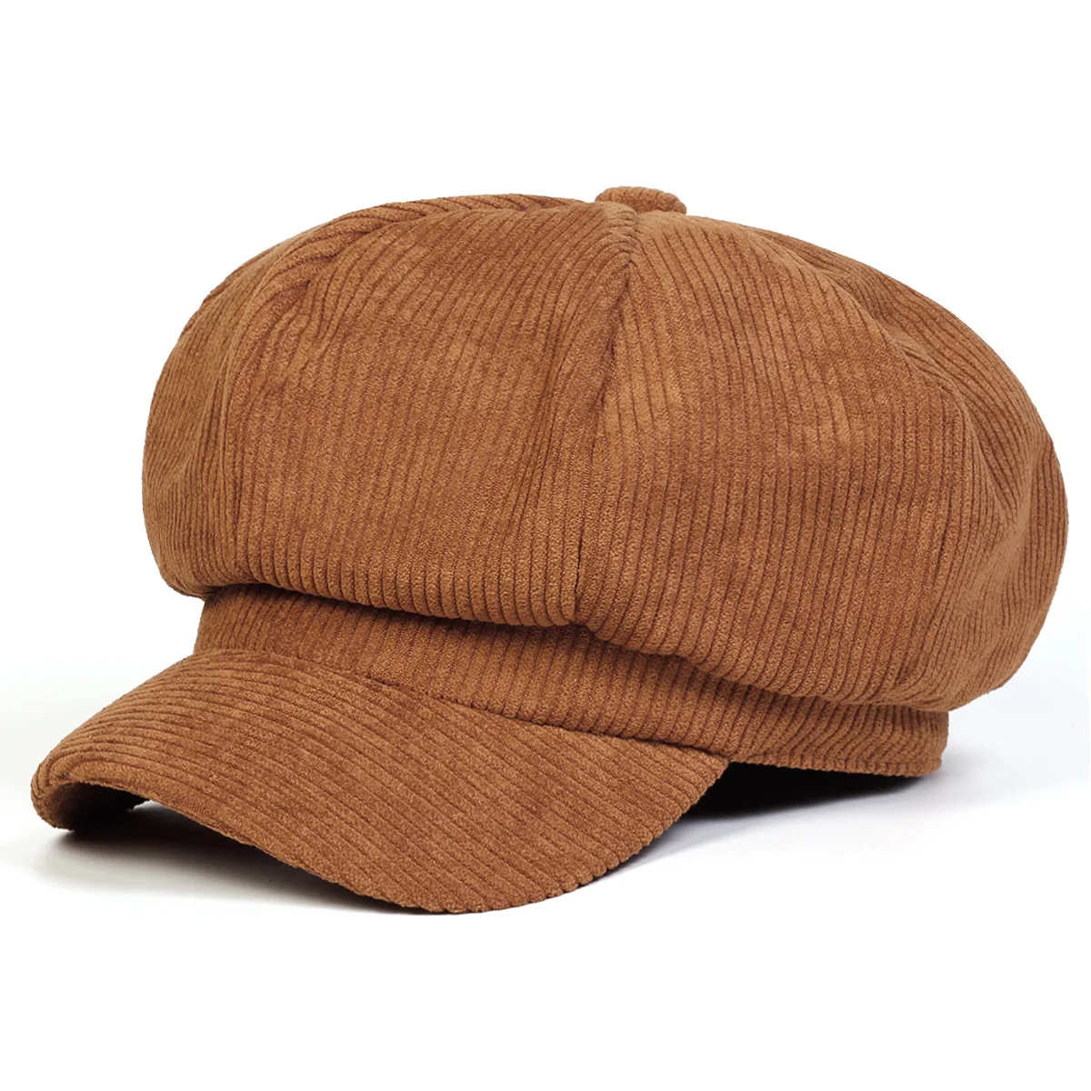 Classic Newsboy Cabbie Cap Solid Color Flat Beret Hat for Women Autumn  Octagonal Cap