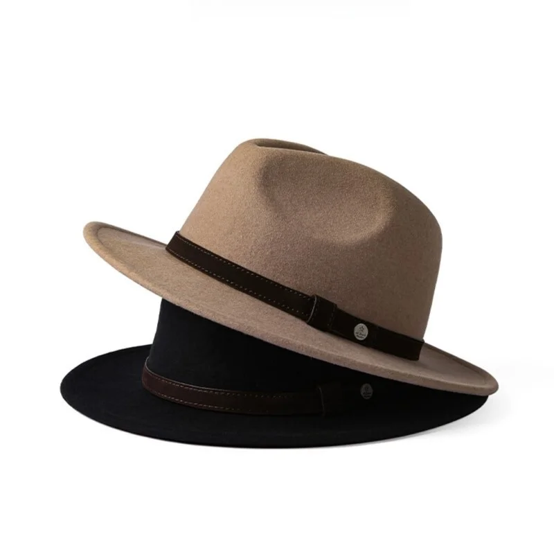 

Classic old money wind superfine felt hat men four wide overhang top cowboy