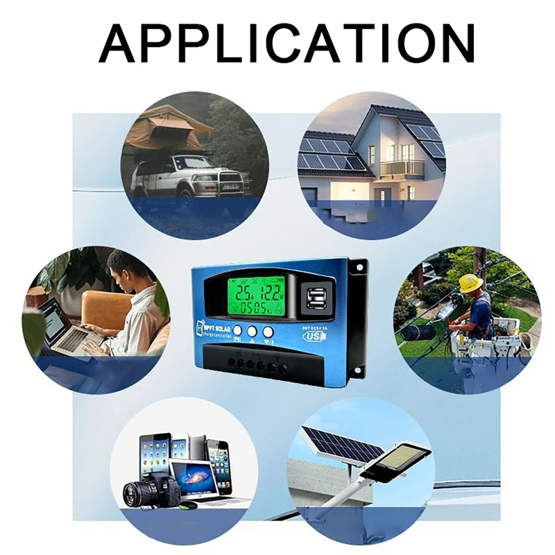 40A/100A Solar Panel Charge Controller APP Bluetooth Solar Controller 12V24V Solar Panel MPPT Controler