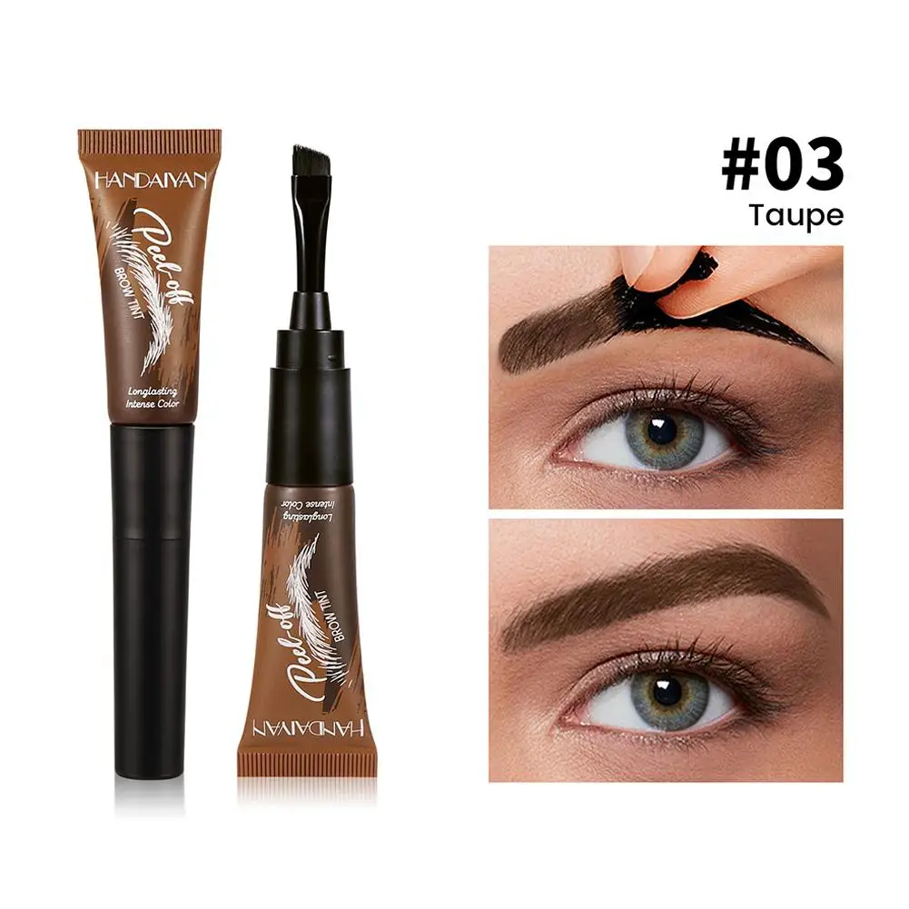 1 قطعة 5 ألوان برأس فرشاة قابلة للتقشير لون الحاجب مقاوم للماء ويدوم طويلاً ومقاوم للتلطخ لون الحاجب