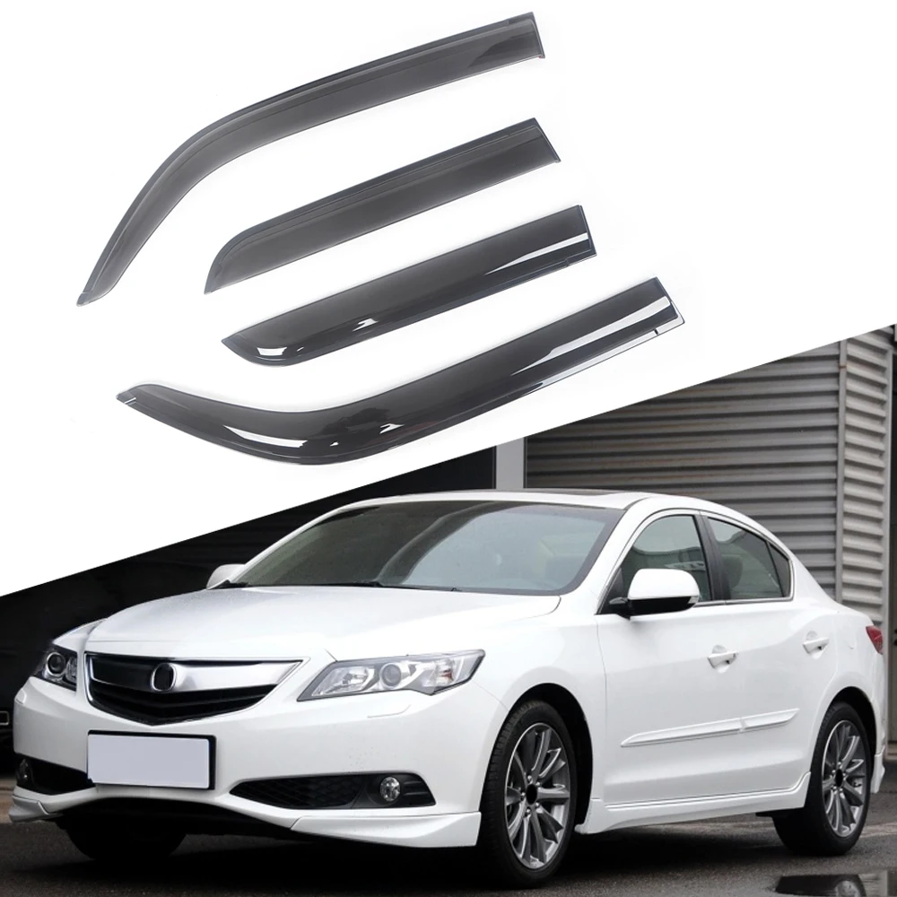 

For Acura ILX 2012-2018 Car Side Window Visor Sun Rain Guard Shade Shield Shelter Protector Cover Trim Frame Sticker Accessories