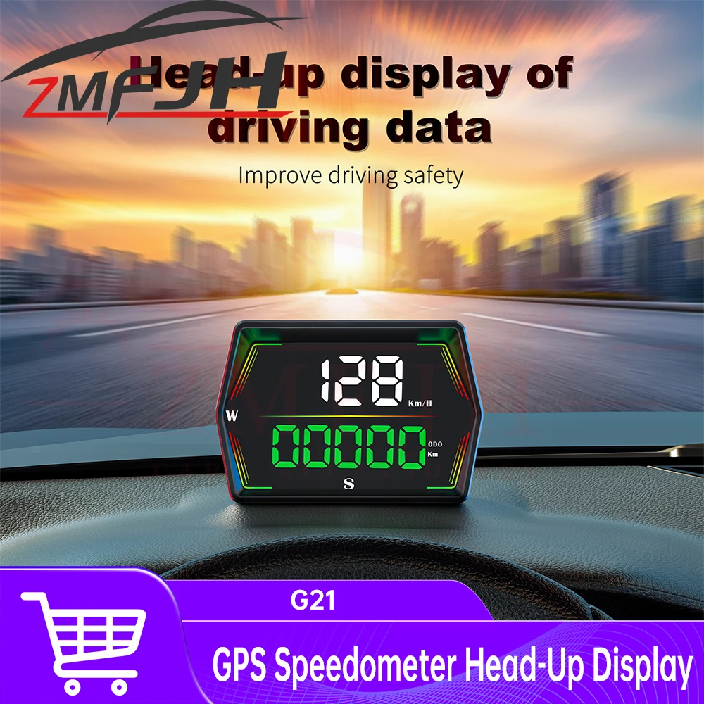 

G21 Head-Up Display GPS Speedometer total mileage compass kilometers and miles Easy Plug-in Speed Clock Diagnostic Tool