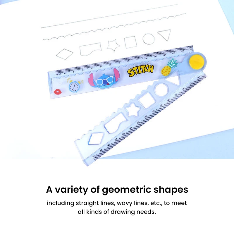 Disney Rotating Folding Ruler 30cm Student Supplies Math Measuring Rulers