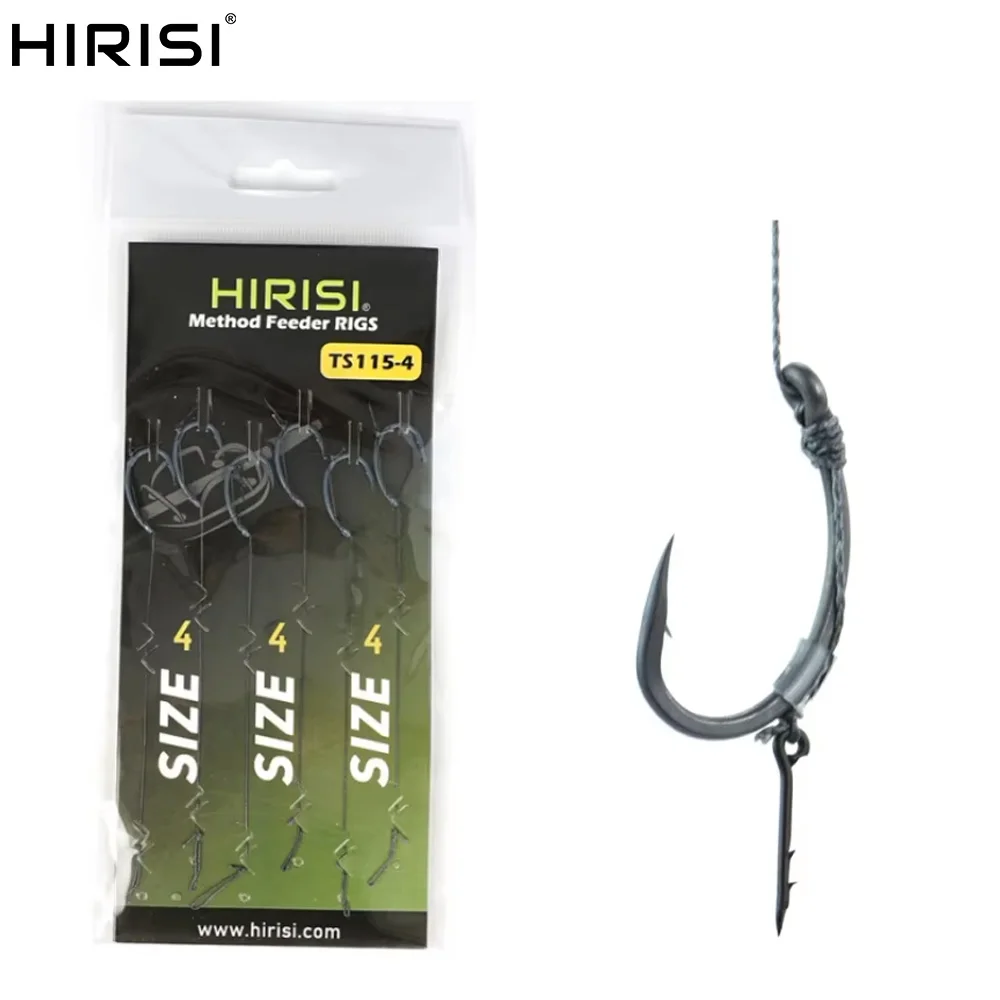 

Hirisi 6pcs Ready Made Hook Link For Carp Feeder Fishing Terminal Tackle TS115