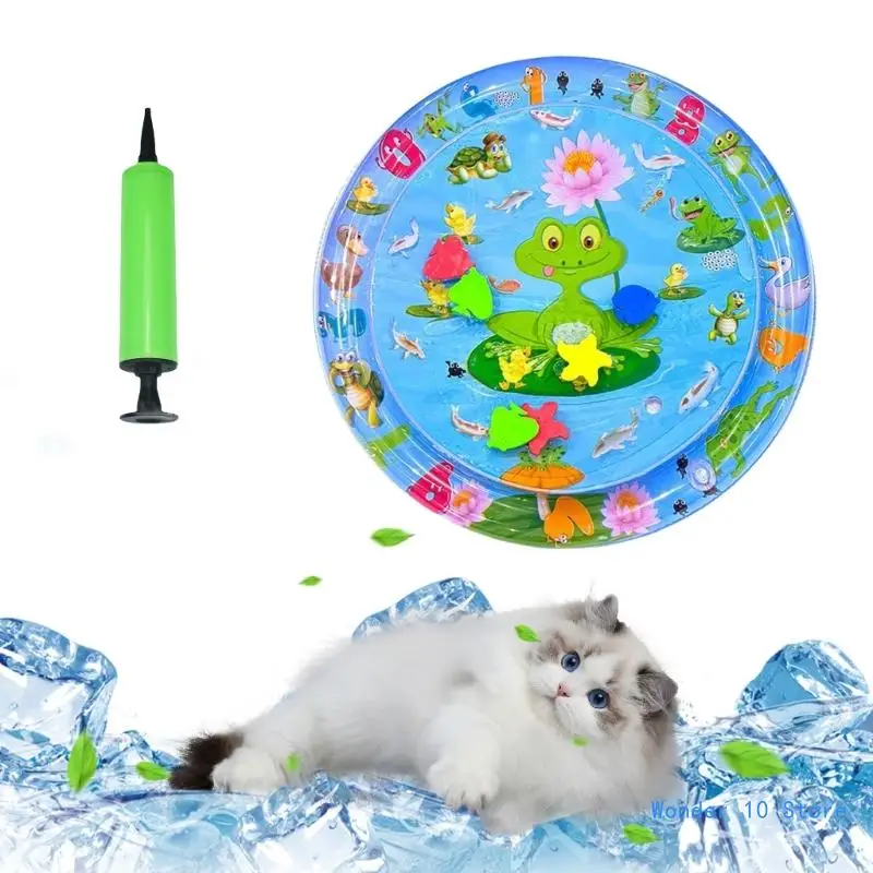 

Cats Cooling Mat Napping Pad Dogs Crates Bed Inflatable Bed Lounger Ocean Theme Creative Water Mat