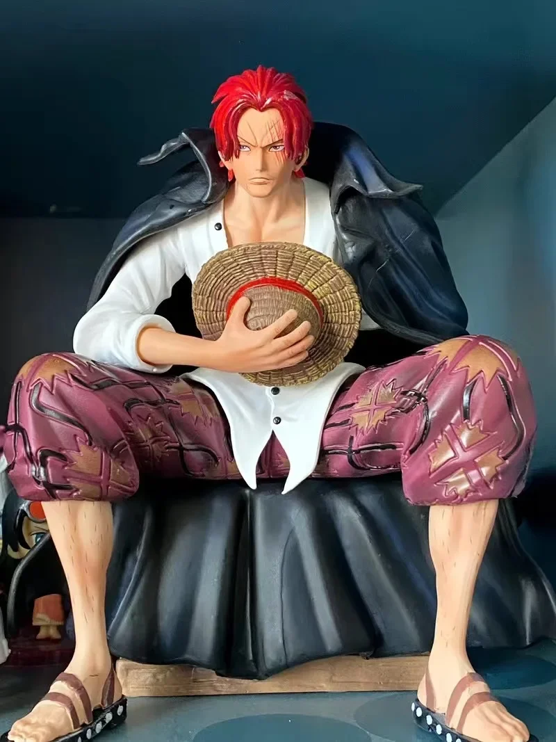 15.5cm Bt Four Emperors Red Hair Handle With Adjustable Hands In Sitting Position Red Hair Integrated Picture Pvc Statue Model P