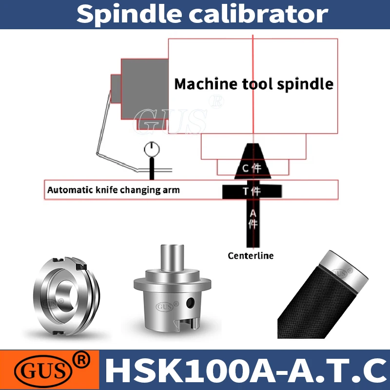 GUS HSK100A-A.T.C calibratore mandrino tornio test calibrazione modulo combinato a tre punti strumenti dell\'attrezzatura del correttore