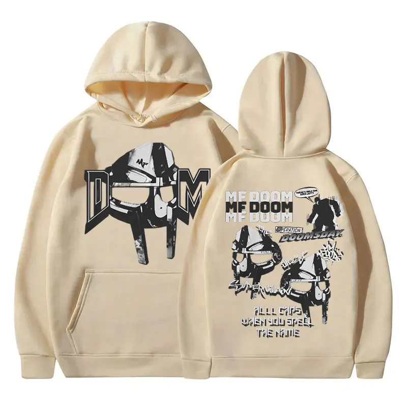 Rapper Mf Doom Doomsday Double Sided Print Hoodie Streetwear Men Women Hip Hop Oversized Sweatshirt Male Casual Fleece Hoodies