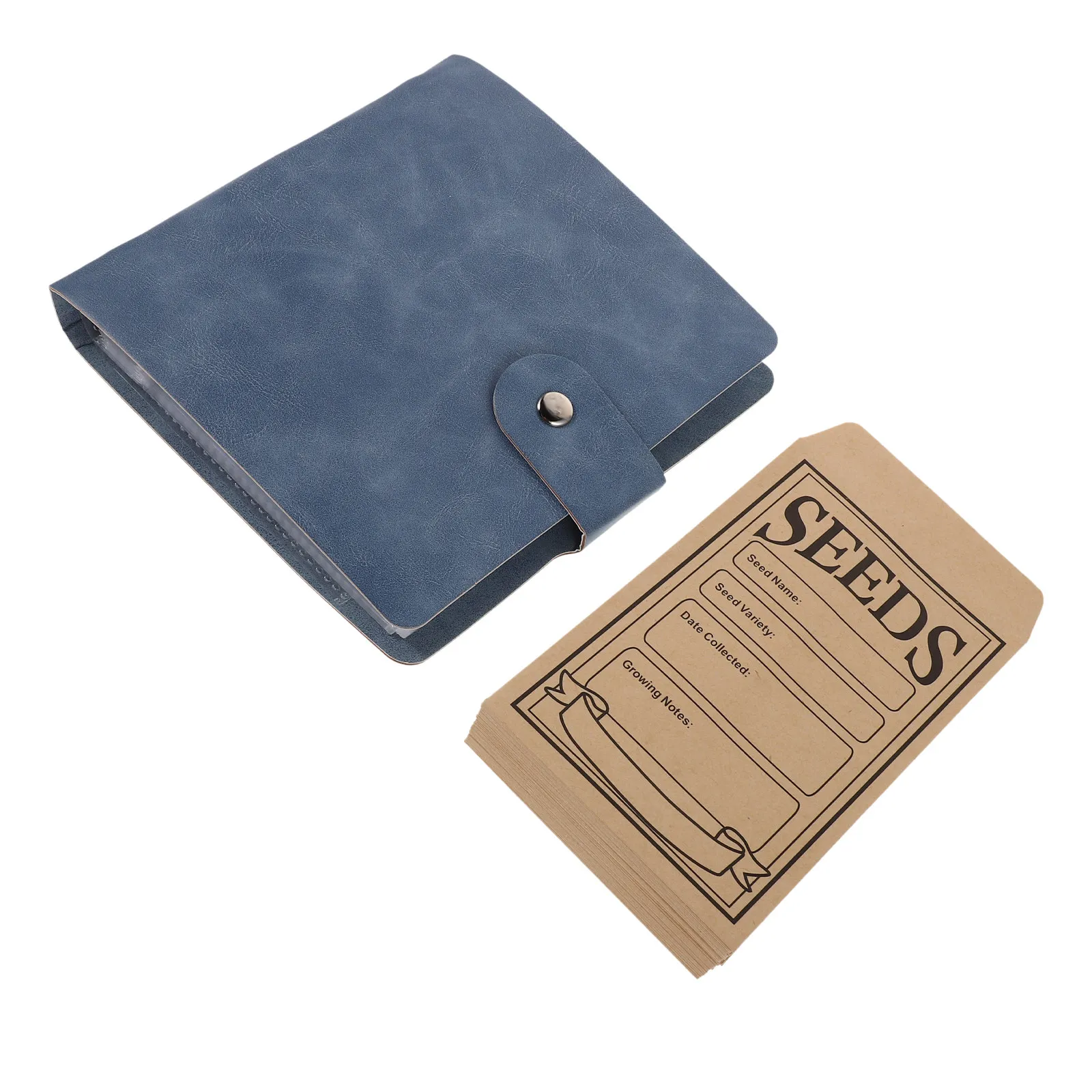 

1Set Garden Seed Holder Book Heavy Duty Fake with 25 Fixed Pockets 50 Resealable Seed Envelopes for Professional Breeder