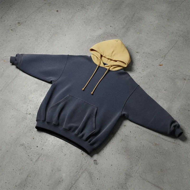 Retro cor bloco hoodie y2k estética pulôver de grandes dimensões, harajuku streetwear para mulher estilo coreano mix & match topos moletom